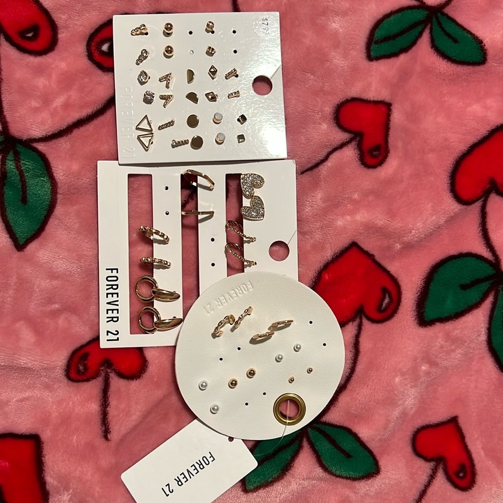 Forever 21 earring sets! Gold colored.